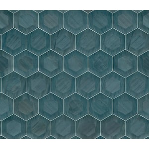 Shunan Blue Wood Veneer Inlay Wallpaper