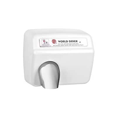 Model A Electric Hand Dryer, Heavy Duty, Touchless Automatic, Cast Iron, 115 Volt, White Enamel Finish
