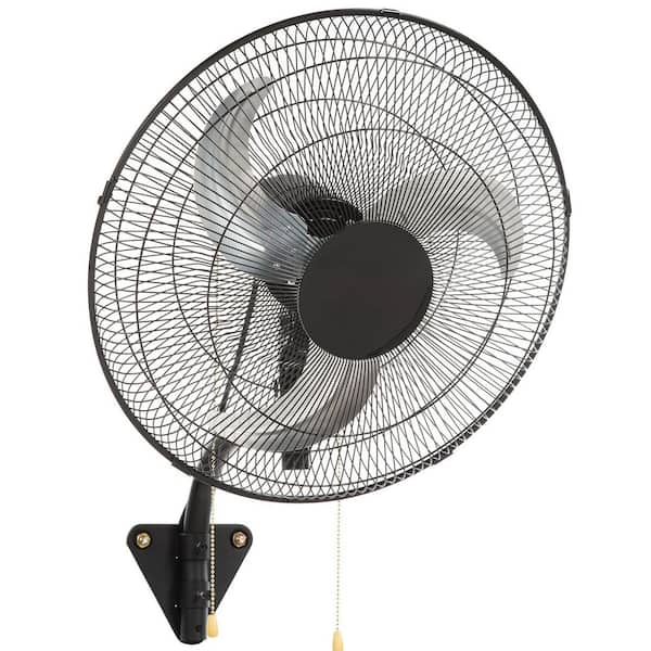 Wall Mount Fan, 18 Inch, 3-speed High Velocity Max. 4000 CFM Oscillating Industrial Wall Fan Black