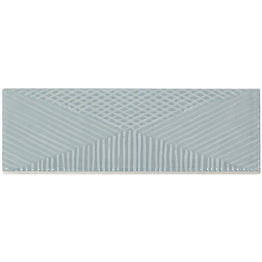 Ash Blue 2" x 8" Polished Ceramic Subway Wall Tile