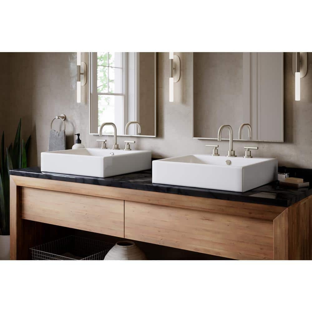 Dia Satin Nickel Widespread Two-Handle Bathroom Faucet