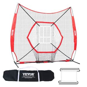 7 ft. x 7 ft. Baseball Softball Practice Net with Bow Frame, Carry Bag and Strike Zone