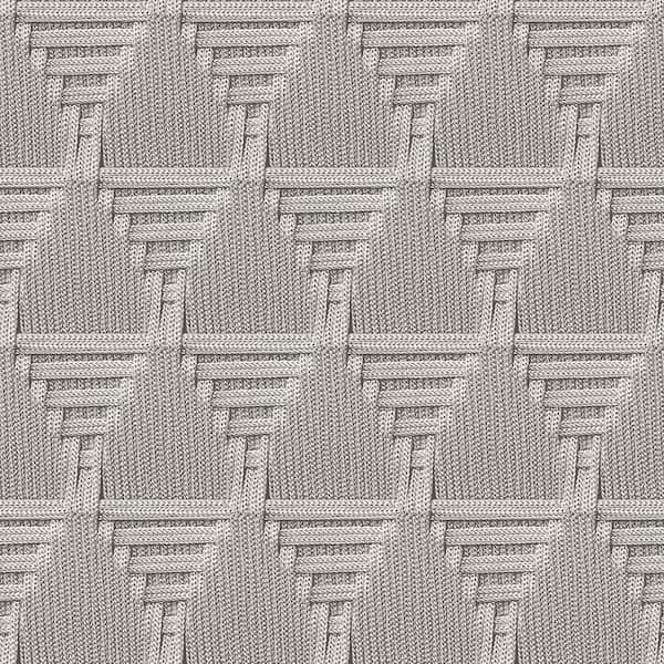 Rope Weave Diamond Light Gray Wallpaper Sample