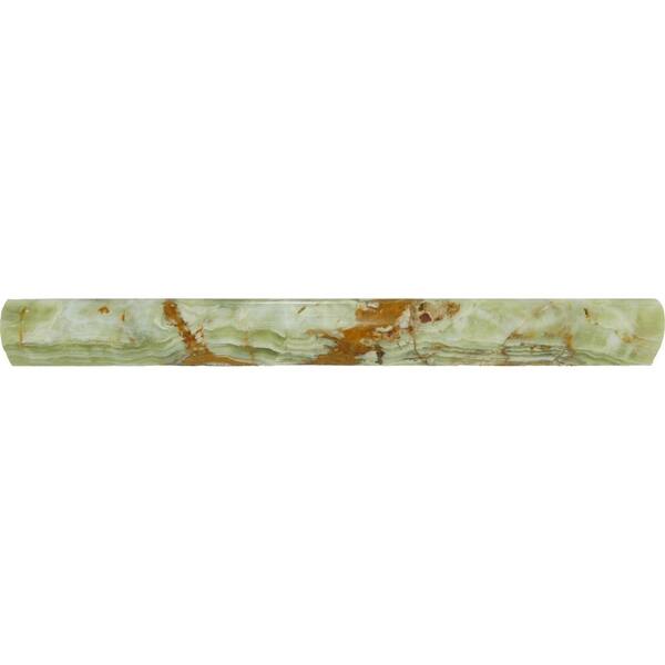 MSI Green 1 in. x 12 in. Dome Molding Polished Onyx Wall Tile (10 ln. ft. / case)