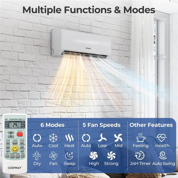 36000 BTU 2 Zone 12k Plus12k Mini Split Air Conditioner 23 SEER2 208-230-Volt Wifi Enabled