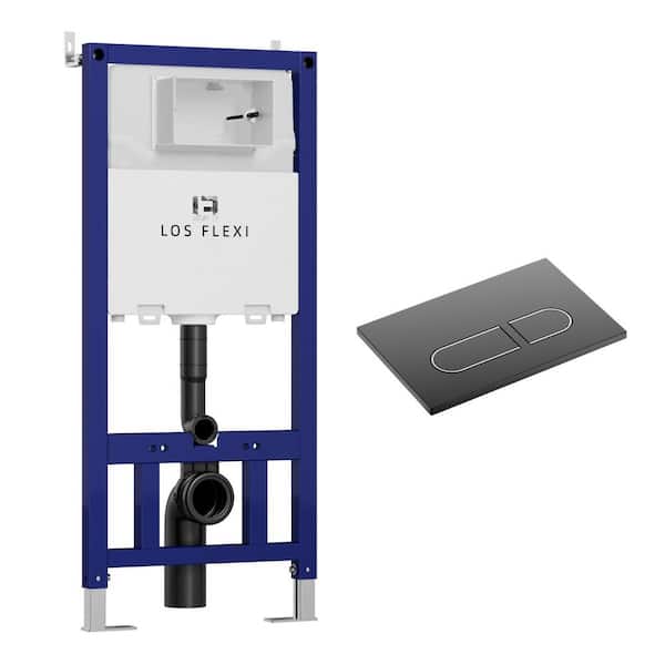 Los Flexi In-Wall Toilet Tank Carrier for Wall Hung Toilets 0.8/1.6 GPF Dual Flush Concealed Tank Includes Flush Plate in Blue