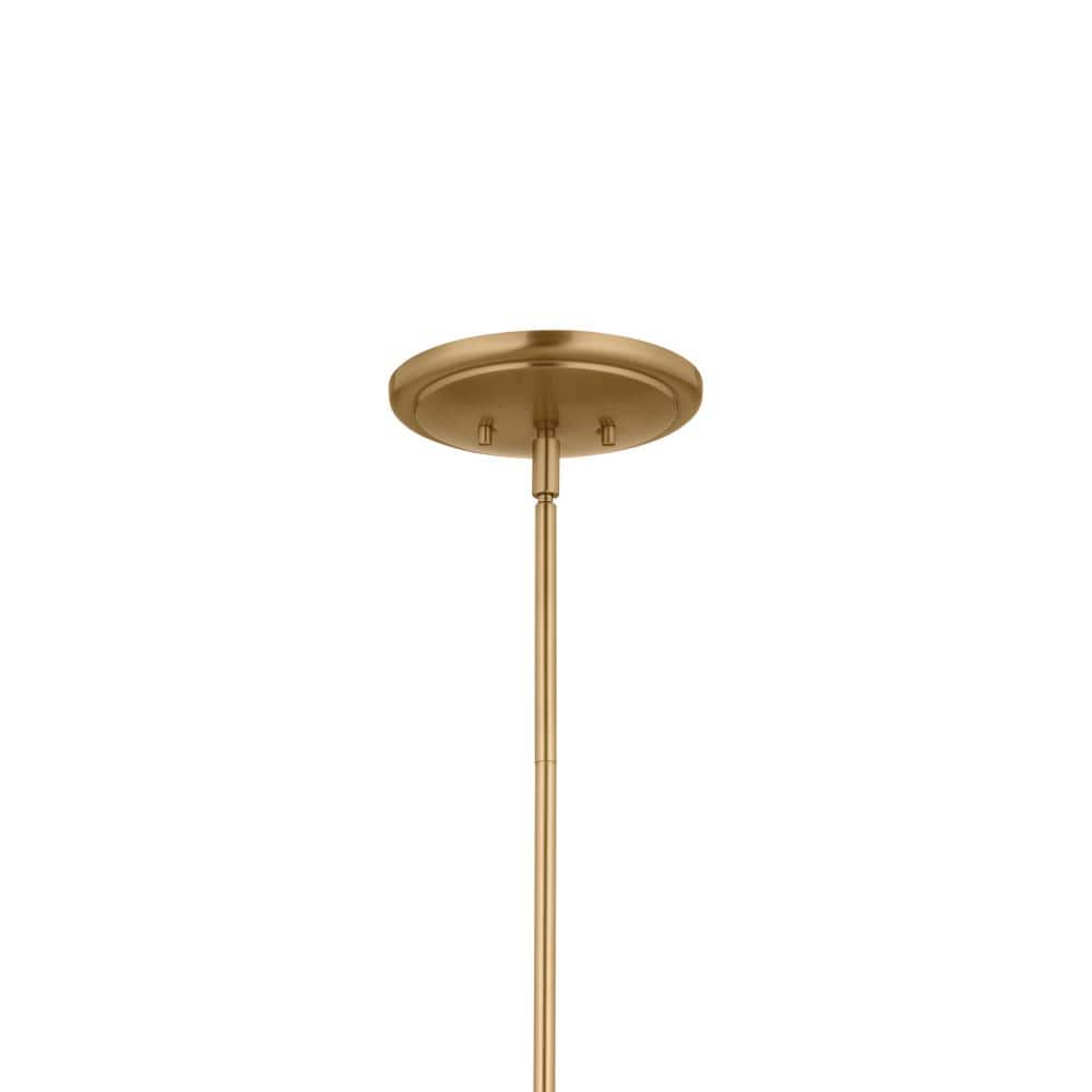 Brushed Natural Brass 12-Light Chandelier with Fabric Bell Shades