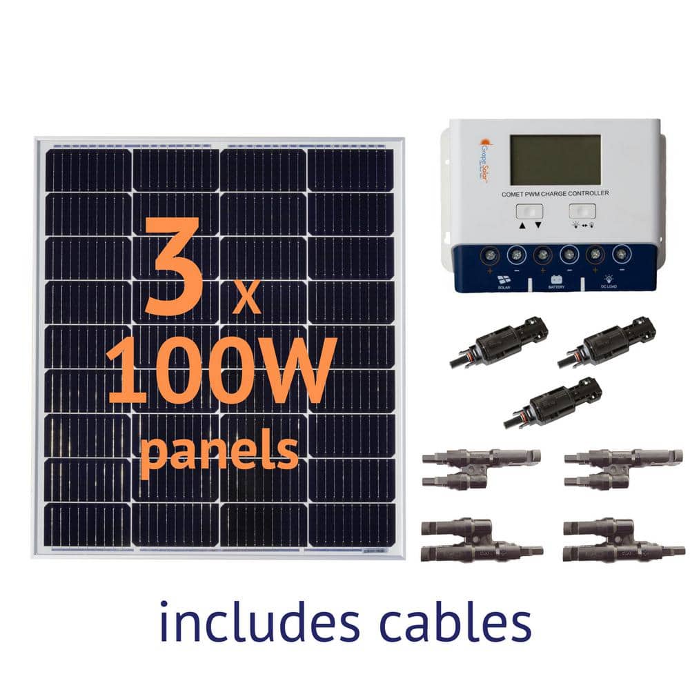Kit Panel Solar 300W 12V 500Whdia con batería AGM - Tecsol Energy