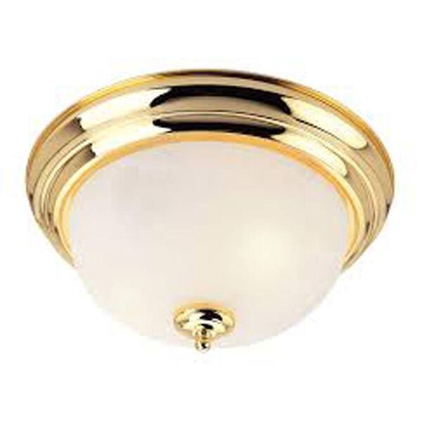 Livex Lighting 2-Light Ceiling Polished Brass Incandescent Semi Flush Mount