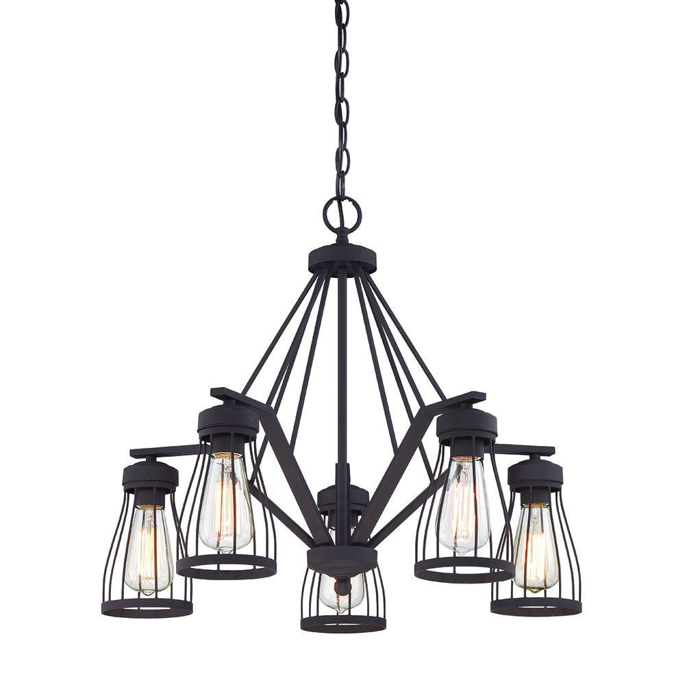 Brooklyn Rustic Sophistication 25" Bronze Steel Chandelier