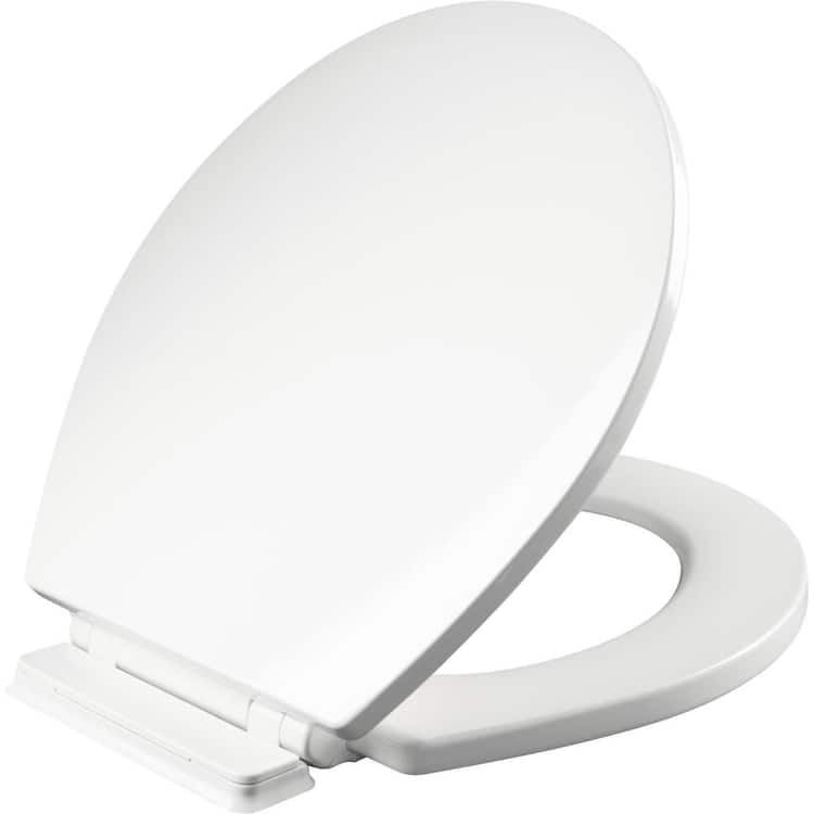 BEMIS Belmont Round Slow Close Enameled Wood Closed Front Toilet Seat in White Never Loosens with Clean Seal Hinge