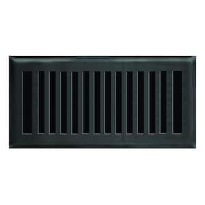 4 in. x 10 in. New York Modern Floor Register in Matte Black