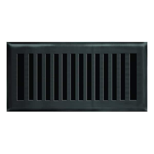 4 in. x 10 in. New York Modern Floor Register in Matte Black