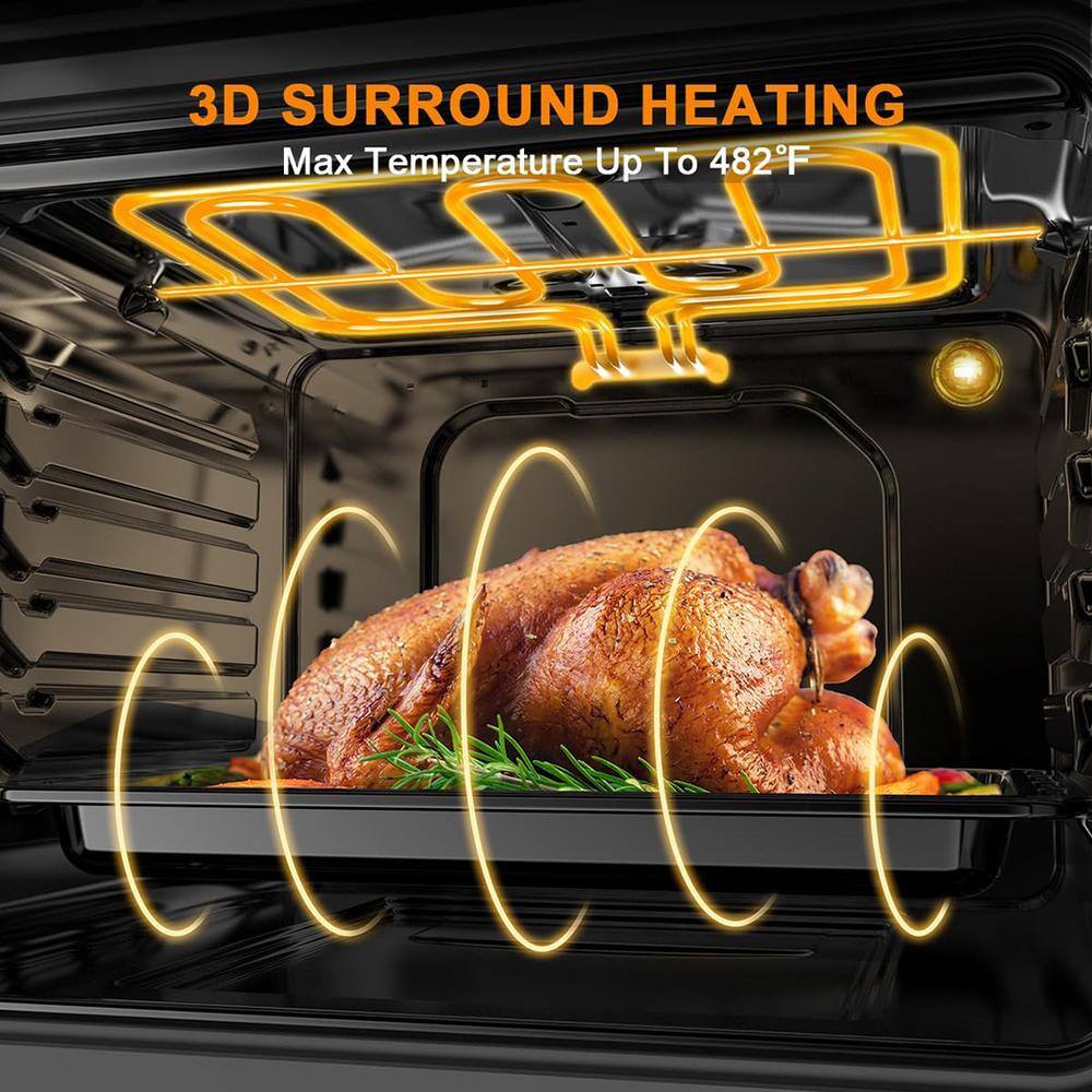 24" Stainless Steel Electric Single Wall Oven with 6 Cooking Functions