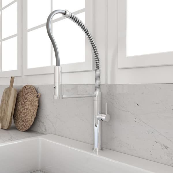 Baveno Pro Single Handle Pull Down Sprayer Kitchen Faucet in Chrome