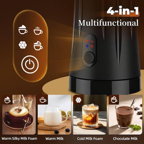 JFVKAF 4-in-1 Electric Milk Frother and Steamer for Coffee, Hot or
