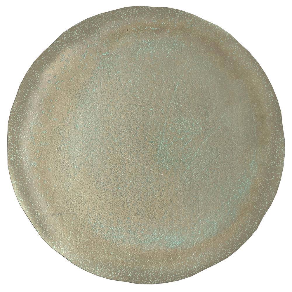Jalen Light Green Patina Cast Aluminum Round Side Table