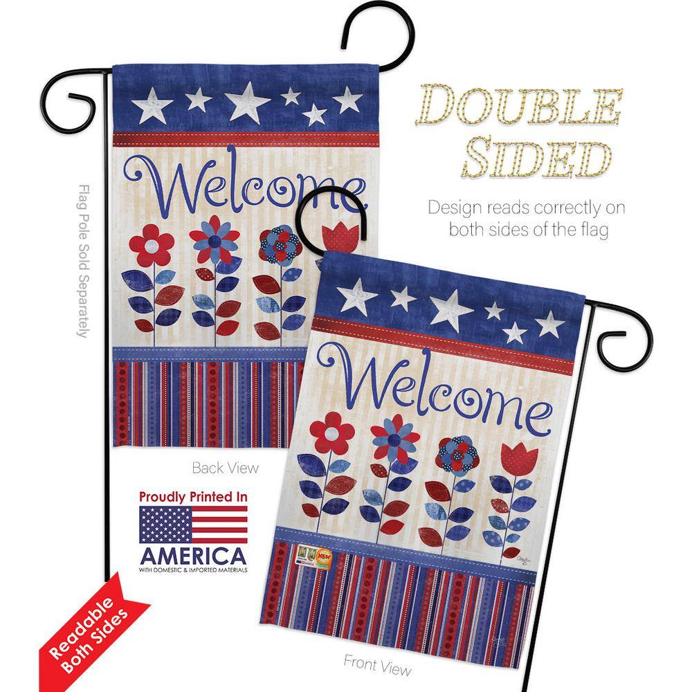 Patriotic Welcome Double-Sided Garden Flag 13" x 18.5"