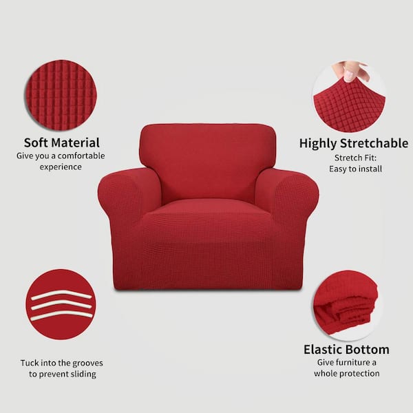 Dyiom Stretch Chair Sofa Slipcover 1-Piece Couch Sofa Cover Furniture  Protector Soft with Elastic BottomChair, Christmas Red B07SZKR3H9 - The  Home Depot