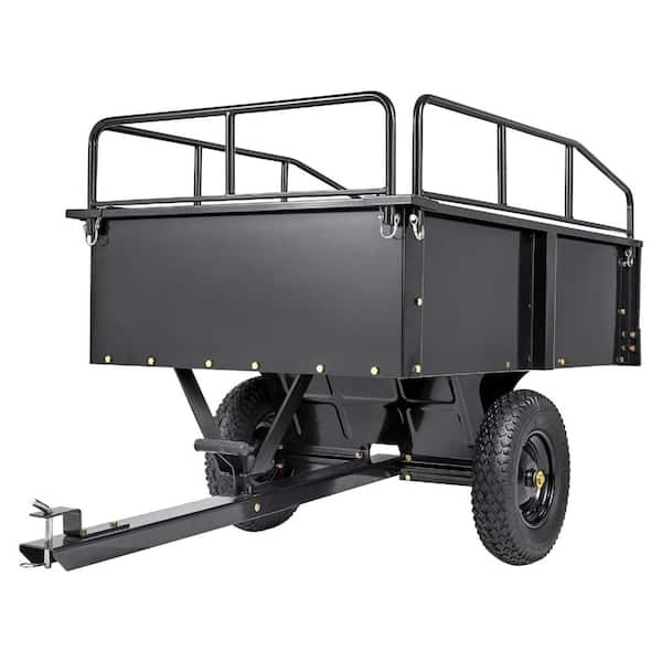 15 cu. ft. 750 lb. Tow-Behind Steel Dump Cart with Removable Sides for Lawn Tractors and ATVs