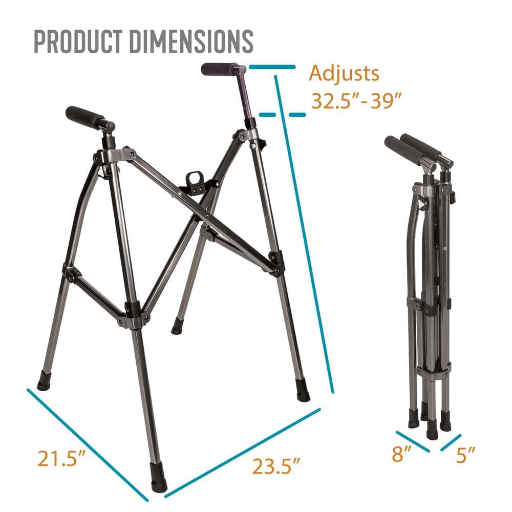 Matte Black Lightweight Foldable Walker for Seniors