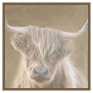"Soulful Bull" by Patricia Pinto 1-Piece Floater Frame Giclee Animal Canvas Art Print 22 in. x 22 in.