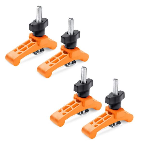 Mini Hold Down Clamps, 3-1/4 in. L x 3/4 in. W-T-Track Woodworking Clamps with 2-1/2 in. T Track Bolts (4-Pack)