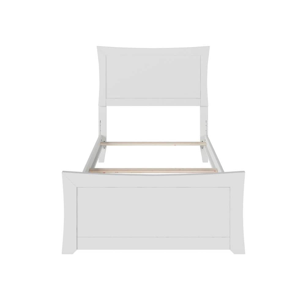Metro Twin White Wood Platform Bed with Headboard