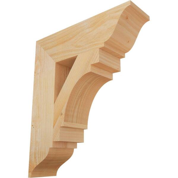 Ekena Millwork 6 in. x 26 in. x 22 in. Douglas Fir Merced Traditional Rough Sawn Bracket