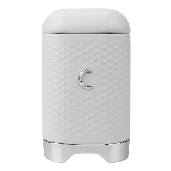 MICHAEL GRAVES DESIGN Soho Metal Coffee Canister With Lid Large, White