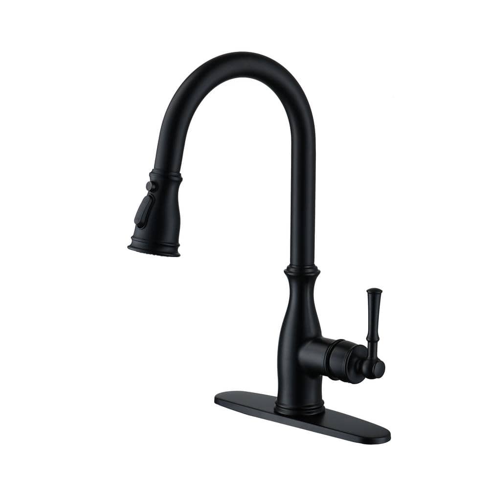 3-Spray Patterns Single Handle Pull Down Sprayer Kitchen Faucet with Deck P