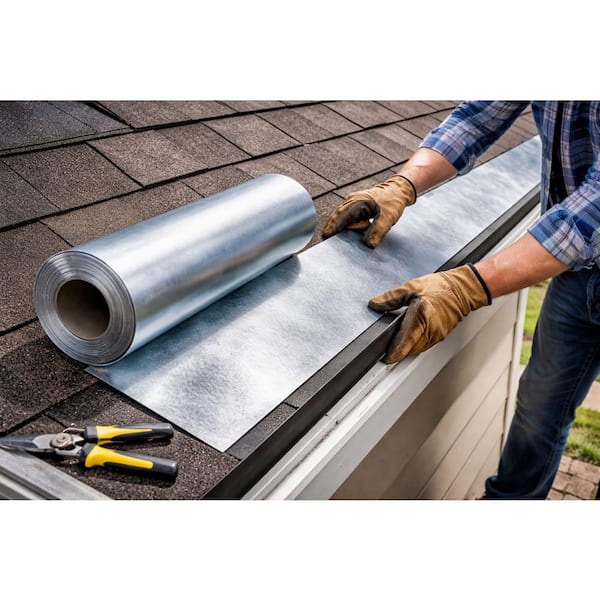 Ejoy 20 in. x 50 ft. Galvanized Steel Roof Roll Valley Flashing