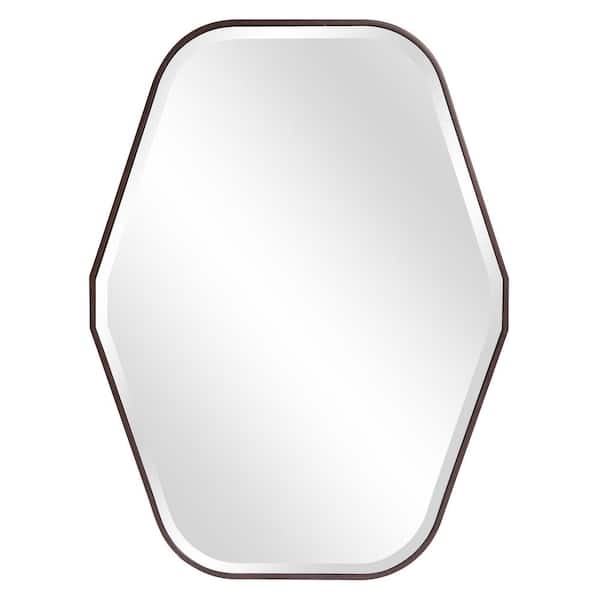 Marley Forrest Medium Irregular Espresso Hooks Contemporary Mirror (39 in. H x 29 in. W)