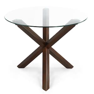 Kennedy 37.4 in. Round Dining Table in Walnut