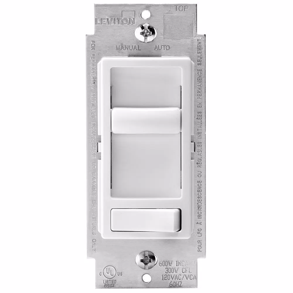 Leviton Decora 600 Watt Single Pole3 Way Universal Rocker Slide Dimmer White 3 Pack Ex Tremes 6423