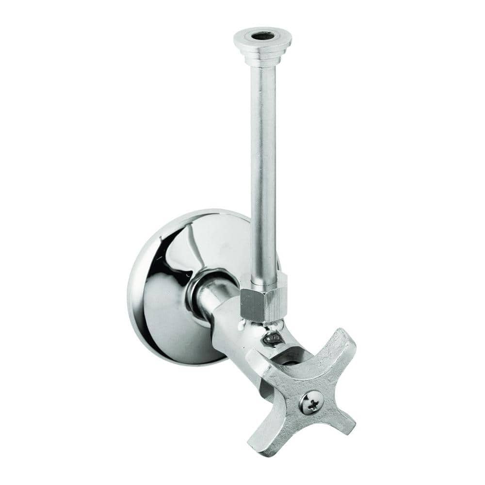 Polished Chrome Brass Angle Supply with Cross Handle