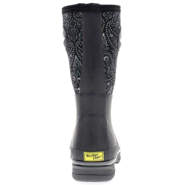 WESTERN CHIEF Women's Bandana Mid 11.5" Neoprene Rubber Rain Boot -  Black Size 8 21114062B - The Home Depot