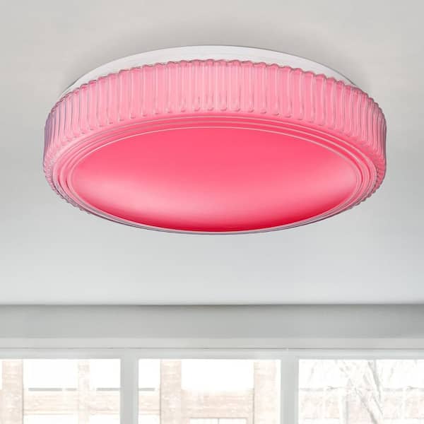 14 in. Voice Controlled Colors White Smart Selectable CCT LED Ceiling Light Flush Mount