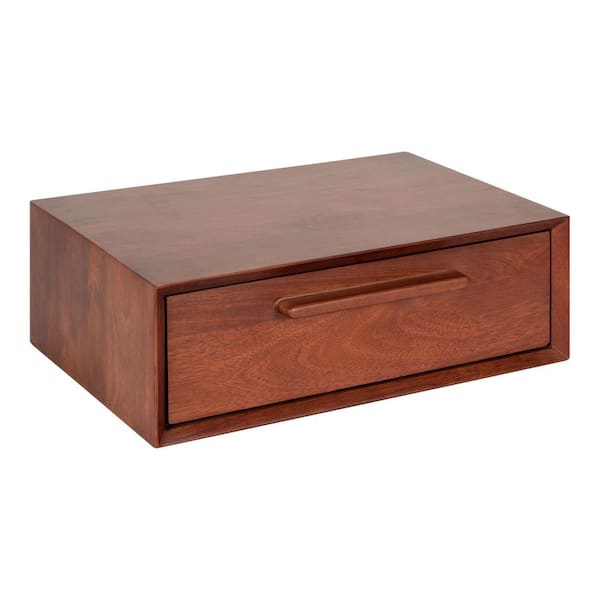 Kate and Laurel McCutcheon 18 in. W x 12in. D x 6 in. H Walnut Brown Wood Rectangle End Table