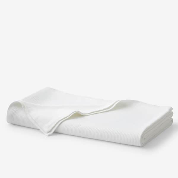 The Company Store Company Cotton Brynn White Cotton King Woven Jacquard Blanket