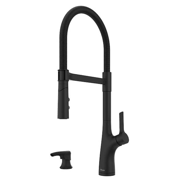 Ceylon Single Handle Culinary Pull Down Sprayer Kitchen Faucet in Spot Defense Matte Black