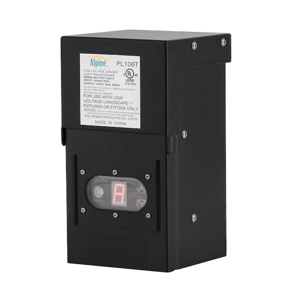 Alpine Corporation Outdoor 200-Watt Transformer with Photo Cell and Timer for Ponds and Fountains