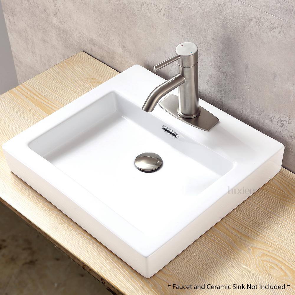 Brushed Nickel 6-inch Brass Bathroom Sink Faucet Hole Cover