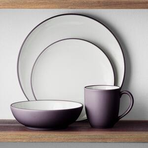 Colorwave Plum 10.5 in. (Purple) Stoneware Coupe Dinner Plates, (Set of 4)