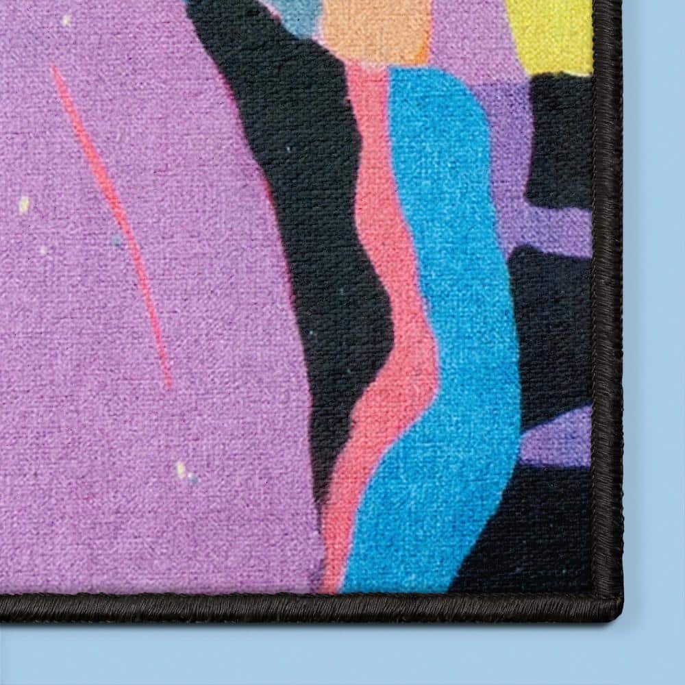 Vibrant Multicolor Synthetic Rectangular Washable Area Rug