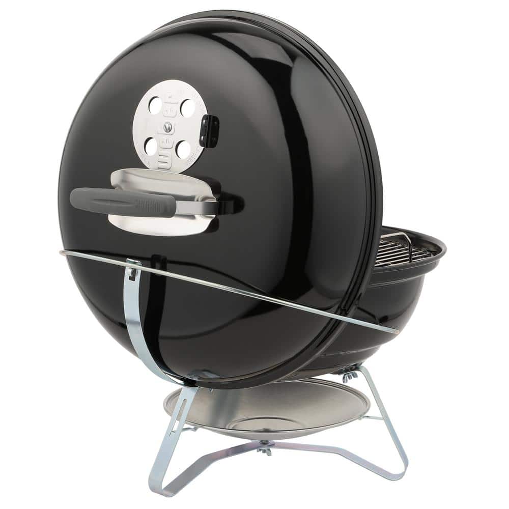 18-Inch Black Porcelain-Enameled Portable Charcoal Grill