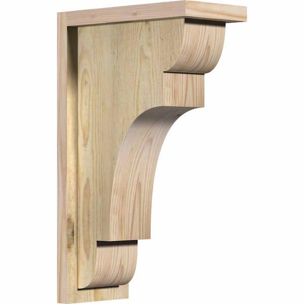 Ekena Millwork 6 in. x 12 in. x 20 in. Douglas Fir New Brighton Rough Sawn Corbel with Backplate