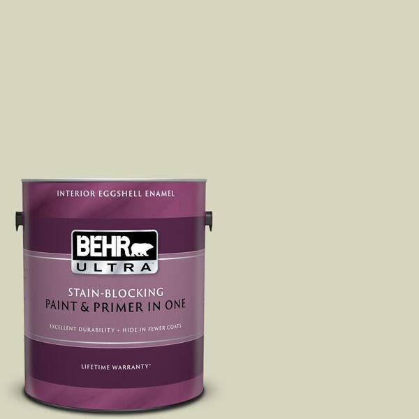 BEHR ULTRA 1 gal. #UL200-13 Pale Cucumber Eggshell Enamel Interior Paint and Primer in One