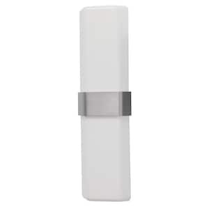 Naples 1-Light Satin Nickel LED Wall Sconce With White Acrylic Shade