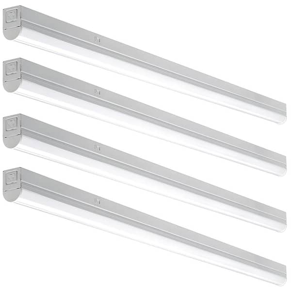 Commercial Electric 4 ft. Color Changing 32-Watt Equivalent Integrated LED White Strip Light Linkable 1800 Lumens (4 Pack)